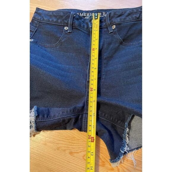 American Eagle Outfitters sky high shortie Womens Jean Shorts Blue Cut Off Denim - Picture 6 of 10